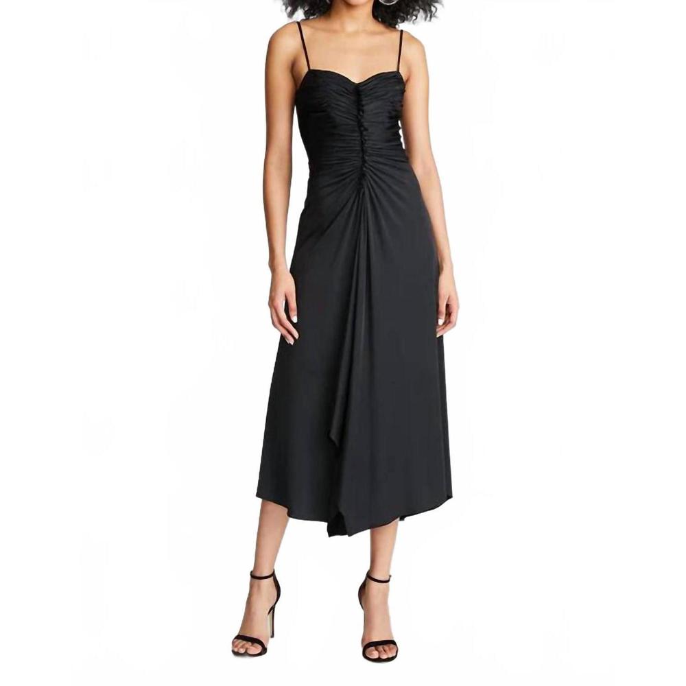NEW HALSTON HERITAGE nadine midi dress in black